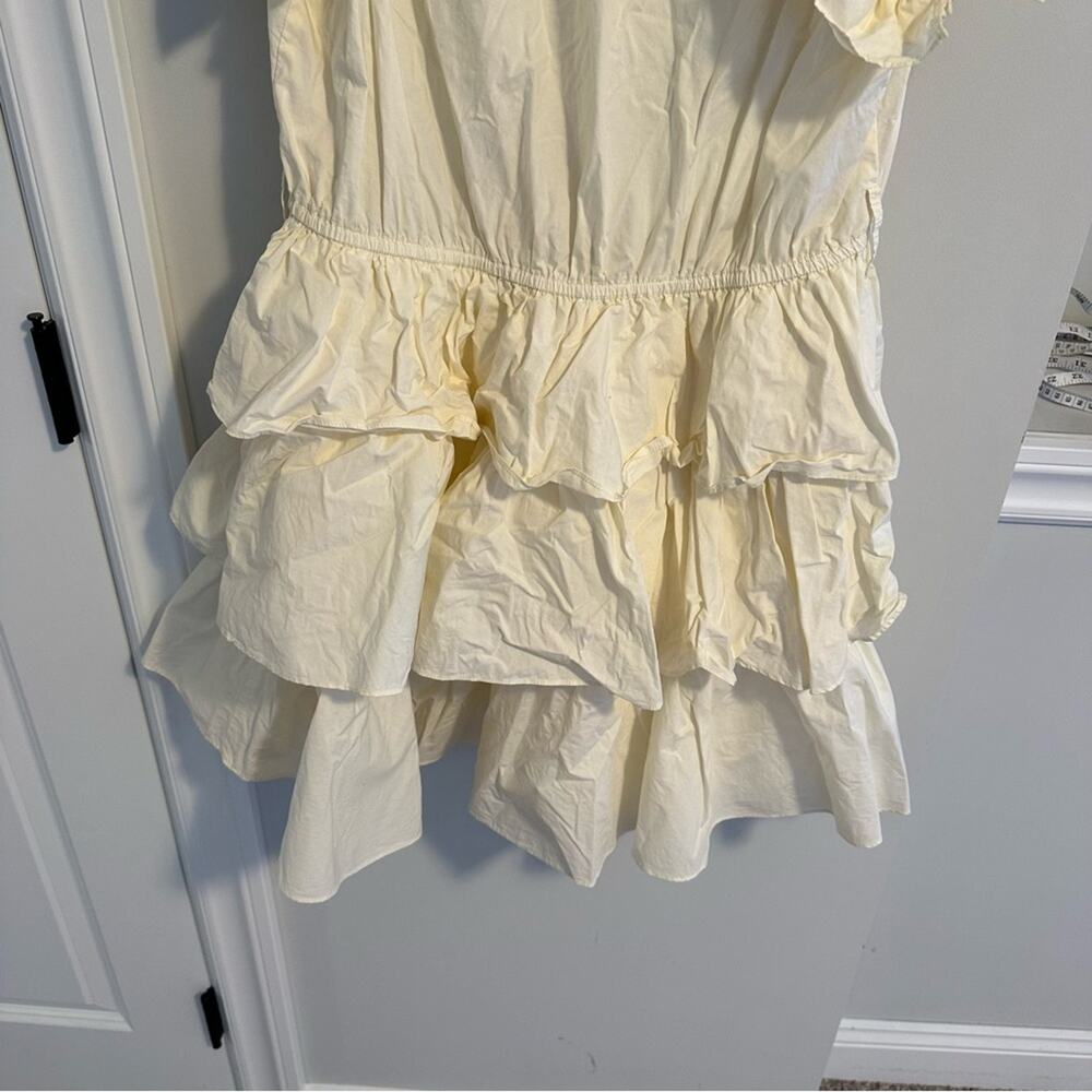 Ulla Johnson Cream Ruffled Tiered Cotton Mini Dress 10 - Picture 5 of 11